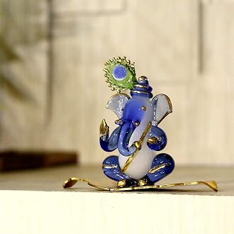 Somil Decorative Ganesh Statue – Leaded Crystal, Sittin...