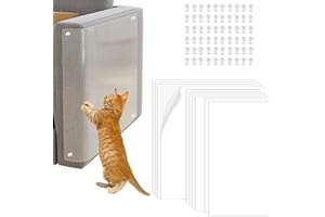 QIEERXI Cat Sofa Protector - 10Pack Anti Scratch Furniture Protector Clear Cat Scratch Tape with 60Pcs Pins, Self Adhesive Sofa Protectors from Pets, Cats Protectors for Carpe Door Cloth Couch