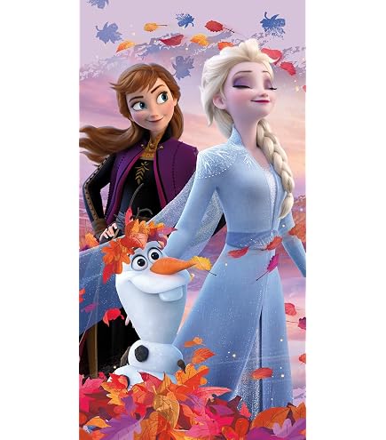 Asciugamano Poncho Frozen Anna Ed Elsa Per Bambini - Cotone Rapido, Con Cappuccio Olaf, 50x115 Cm - Foto 2