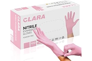 Clara Nitrilhandskar puderfria rosa, engångshandskar handskar, rengöringshandske The Pink, 100 stycken S