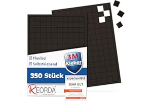 ‎REORDA REORDA Magnetplättchen selbstklebend (350 Stück) - Magnetstreifen - 3M Kleber ermöglicht stärkste Klebekraft - Flache Magnete I Magnetfolie selbstklebend