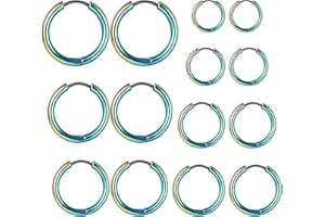 Mochity 3-7 paires Boucles d'Oreilles Créoles Argent Or, Hypoallergénique Boucles D'Oreilles Plaqué Or 14k, Creoles Acier Inoxydable, Boucles d'Oreilles Femme Homme