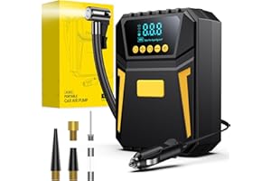 IPFLIN Gonfleur Pneus Voiture, Compresseur à Air Portatif, Gonfleur Pneus 12V, Compresseur Voiture 150 PSI, Pression Pneu Préréglée et Arrêt Automatique, pour Voiture SOS Urgence, Vélos, Motos, Ball