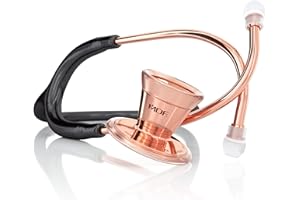 MDF INSTRUMENTS MDF ProCardial Estetoscopio de Cardiología, Doble Cabeza, Adulto, MDF797RG11 (Oro Rosa/Negro, Acero Inoxidable)