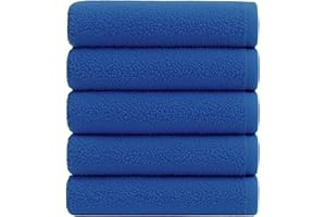 ATEN Homeware 5 Piece Egyptian Cotton Face Cloths – 30 × 30 cm Premium Washcloth Set, Ultra Soft & Highly Absorbent, Quick Dry Flannels – Made in Egypt (Royal Blue)