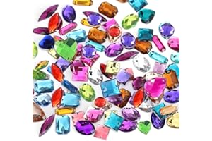 Blinginbox 300pcs Acrylic Sew on Rhinestone Flatback Sewing Crystals Gems with 2 Holes, Mix Shapes & Sizes Jewelry Gemstones for Clothes DIY Crafts Dress Shoes Bags Decorations