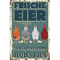 Retro Blechschild „Hühnerhof“ – 28x12 Cm, Metall, Witziger Spruch, Deko Für Küche, Garten Oder Als Geschenk