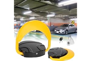 Joparri Blocco parcheggio con telecomando, protezione automatica per parcheggio con funzione di allarme, palo di parcheggio telecomandato, anticollisione, 180°, palo pieghevole anticollisione,