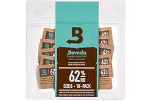Boveda pour le stockage d'herbes | régulateur d'humidité dans les 2 sens à 62% d'HR | taille 8 pour maximum 30g de fleurs | empêche la perte des terpènes | refermable hermétique de 10 sachets