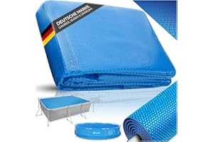 tectake® Poolabdeckung rechteckig, Solarplane Pool rechteckig, Poolzubehör Abdeckplane für Aufstellpool, Pool Garten, Pool Abdeckung mit Noppenfolie als Solar Poolheizung - 1,6x2,6 m