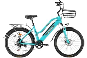 Hyuhome 2022 Upgrade 26" Electric Bikes for Women Adult, 36V E-Bike Bicycles All Terrain with Removable Lithium-Ion Battery Mountain Ebike for Outdoor Cycling Travel Work Out (green)
