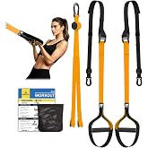 RHINOSPORT Suspension Training Set with Adjustable Door Anchor for Home Gymnastics Suitable for Travel and Indoor and Outdoor