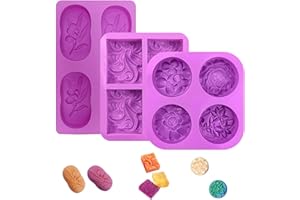 Bogoro stampi per saponette fai da te stampo per sapone 3 Pezzi Stampi in Silicone Stampo per Sapone in Riutilizzabili e Antiaderente per Saponette Fatte a Mano resina candele muffin budini