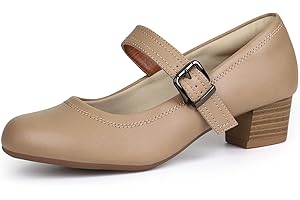 Ortho+rest Women Mary Janes Heels for Bunions Chunky Low Heels Court Shoes