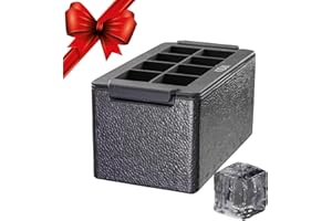 Kidia Ice Clear Cube Maker – Stampi per Ghiaccio Chiaro 8 Cubi 5x5x5 cm – Tecnica Freddo Direzionale, Silicone Alimentare, Box Isotermico per Cocktail Bar, Whisky, Mixology Professionale