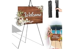 GOWKEEY Chevalet de Terrain Portable pour Panneau de Mariage et Affiche - Présentoir pour Présentations, Affiches, Art - Chevalet de Présentation