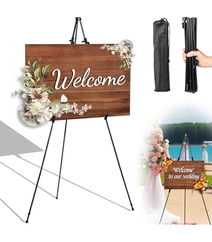 Chevalet Presentation Chevalet Pliable WIIGO Pour Peinture Et Panneaux - Réglable 37-153 Cm Présentation Mariage