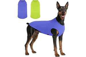 Kickred 2 Pack Sommer Hundeshirts, schnell trocknende atmungsaktive Hundekleidung Haustier ärmellose Weste, leichte Dehnbare Tank Top T-Shirts für Hunde Junge Mädchen (Deep Blue+Dark Green, XXL)