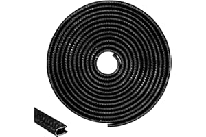 Fyfjur 10M Car Door Edge Guards Protector, U Shape Edge Trim Rubber, Universal Fit Car Door Anti-Collision Strip Anti-Scratch Rubber Strip Decorative Edging (Black)