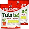 Casa De Amor Organic Tulsi Essential Plant Food Holy Bisil Plants Powder With Growth Nutrients And Charged Micro-Organism For Tulsi Plant In Balcony, Terrace & Home Gardening (1800 Gm)