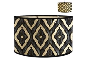 Yunlaishaocer Pantalla Lampara Mesa, 30x20CM Pantalla Lampara, Cubierta de Vintage Impresa Pantallas Lamparas Extraíble， adecuado para Lámparas de Escritorio, Lámparas de Noche, Candelabro(A)