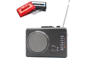FISHTEC - Retro inspelningsradio med moderna funktioner, MP3, USB-port, FM/AM, röstinspelning, inbyggd högtalare, expanderbar