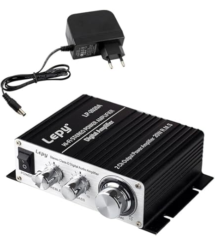 LEPY LP-V3S 25Wx2 RMS Digital Hifi Stereo Audio Verstärker EU 5A Adapter für iPhone, PC, MP3 usw