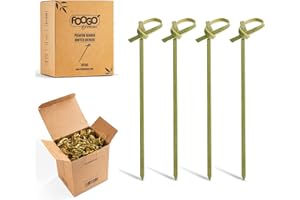 FOOGO Green 150 Pezzi Bastoncini da Cocktail in bambù, Spiedini Giapponesi Intrecciati da 10 cm, Accessori per Cocktail, Stuzzicadenti per Alimenti da Festa, Robusti Bastoncini in Legno Eco-Friendly
