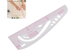 BIGKING Linijka, 3245 wielofunkcyjna linijka krawiecka o wysokiej dokładności przezroczysty korpus profesjonalna plastikowa wielofunkcyjna linijka do projektowania kostiumów