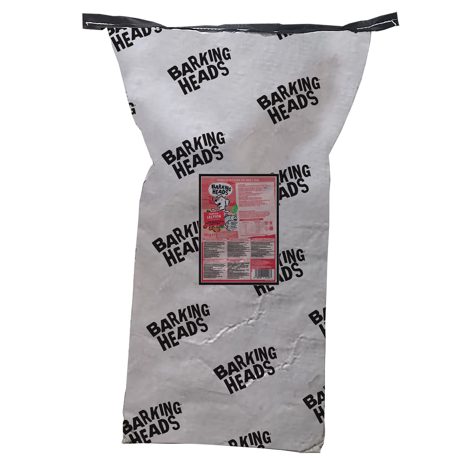 Barking Heads Dry Dog Food - Pooched Salmon - 100% Natural Salmon with No Artificial Flavours, Good for Healthy Skin and Coat, 18 kg