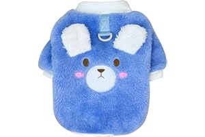 CRETVESTSAR Dog Fleece Jumper for Small Dogs, Clothing Accessories for Dogs in Spring Autumn Winter Days, Equafleece Dog Coats with Warm Plush, with Traction Loops, Keeps Pets Warm and Stylish (Blue)