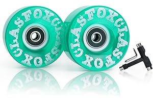 CLAS FOX 78A Indoor or Outdoor 65x35mm Quad Roller Skate Wheels with ABEC-9 Bearings 8 Pcs (Green)