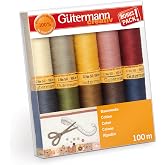 G&uuml;termann creativ Sewing Thread Set with 10 Spools of Cotton Thread 100 m in Different Colours
