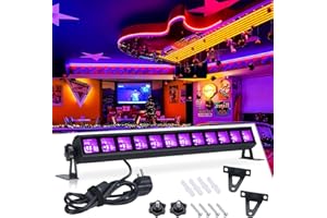 VAYALT 36W Lumière Noire Portable, Barre de Lumières UV, UV LED Tube Lumière Noire, 40 Leds Barre de Lumières UV Port USB 385-400nm, pour Halloween Noël Soirée Poster Fluorescente Blacklight Party