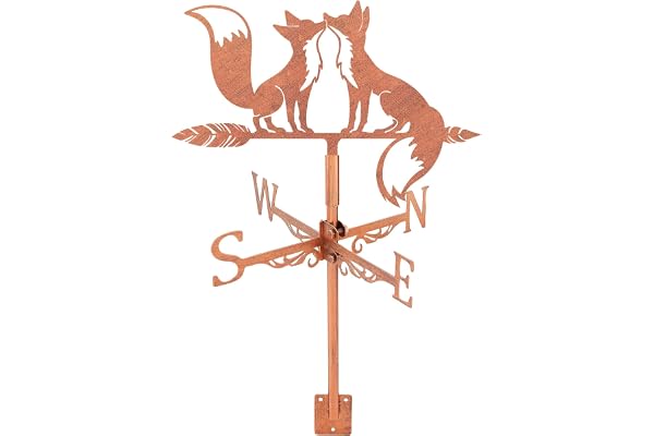 SUPERDANT Girouette de Jardin Exterieur Renard Girouette Animal en Métal Girouettes Rouges Cuivrées Girouettes Décoratives de Direction du Vent Deco Jardin Exterieur