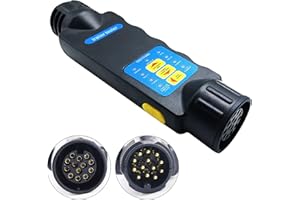 SPORWAY 13 Pin Trailer Tester: 12 V Trailer Tester Tester for Plugs and Sockets, Plug Tester for Car, Trailer, Boat Trailer, Truck, Caravan, Motorhome, Bicycle Carrier