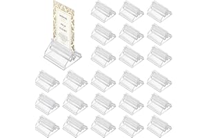 ERBO 24 Stück Kartenständer Kunststoff Kartenhalter, Tischkartenhalter Kartenhalter Tisch, Klarer Plastikspielkartenständer, Karten Halter für Büro, Schule, Party Supplies, Kinderspiele