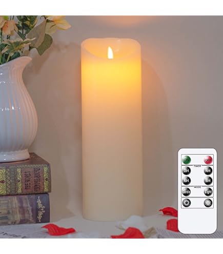6 Candele LED Impermeabili per Esterni, Con Timer, Telecomando, Senza