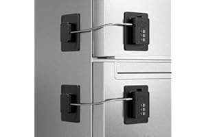 OQIMAX 2 sztuki zamka do lodówki z kodem numerycznym – zabezpieczenie przed dziećmi do szafy, okien i szuflad, samoprzylepne, zamek bez wiercenia, zamek szyfrowy do gospodarstwa domowego i bezpieczeństwa