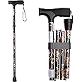 iCatchy Walking Flexible Stick, Easy Adjustable Height Folding Extendable Walking Aid Mobility Aid Collapsible Walking Stick for Unisex UKCA Approved