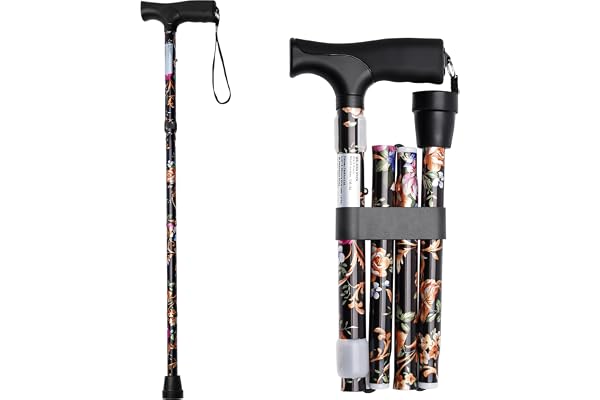Canne de marche flexible, réglable en hauteur, pliable et extensible, unisexe