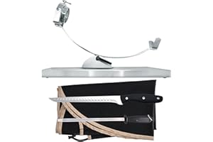 NERTHUS FIJ 1449 Support à jambon Support à jambon basculant et tête rotative en acier inoxydable + Couverture de jambon noire + Aiguiseur manuel + Couteau à jambon, Noir