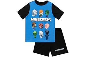 MINECRAFT Pigiama Gioco Pigiami Ragazzo | Pigiamone Corto per Ragazzi