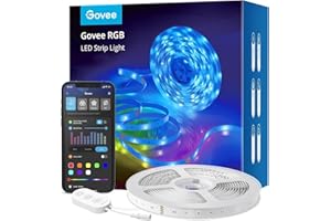 Govee Tiras LED 5m, Luces LED Habitacion WiFi Inteligente RGB Funciona con Alexa, Google Assistant y App, 64 Modo de Escena y Música para TV, Techo y Juego Electrónico