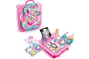 Airbrush Art Canal Toys Poster Creation Kit | Electronic Spray 8 Colours & 10 Stencils | Carry Case with Desk‑Style Lid & Handle – Create Airbrush Effects – Creative Toy for Kids Aged 6+ – AIR 017