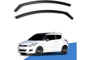 EdgeVisors Wind Deflectors | Fits: SUZUKI SWIFT MK5 (2010-2017) 3 Door Hatchback 2pc Set | In-Channel Rain Guards for Wind, Rain & Sun Protection, Easy Installation - Tinted