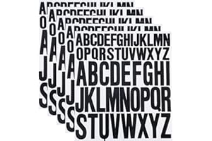 JOAKAUI 5 Sheet Capital Letter Stickers, 1 Inch 2 Inch Waterproof Vinyl Alphabet Stickers Self Adhesive Letters Stick On Letters for Crafts DIY Poster Window Mailboxes (Black)