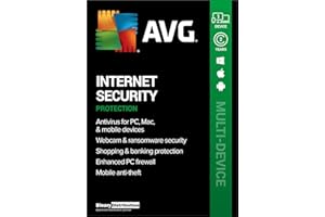 AVG TECHNOLOGIES AVG Internet Security 2023, 1 Device 2 Years, AntiVirus+Firewall+Protection+Privacy, [PC/Mac/Android] [Licence]