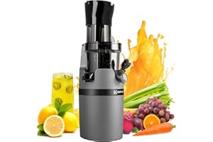 Extractor de Jugo, Lento de Prensa en Frío, Extractor de Vegetales de 200 W con Función Inversa en Frío, Tolva de Alimentació