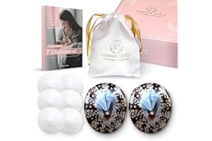 Yemma Shell (T.Large - Coquillages d’Allaitement Nacre + 6 Coussinets lavables + Guide Pratique d’Allaitement + Lingette – Soulage et Prévient Les crevasses du Mamelon et douleurs de l’Allaitement